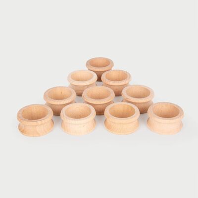 Natural Wooden Napkin Rings - Pk10