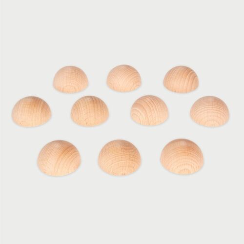 Natural Wooden Semispheres - Pk10