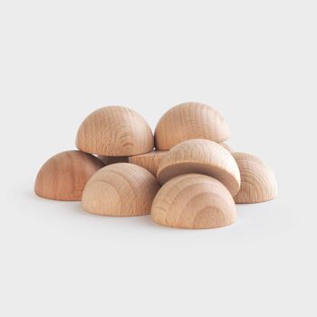 Demi-sphères en bois naturel - Pk10 4
