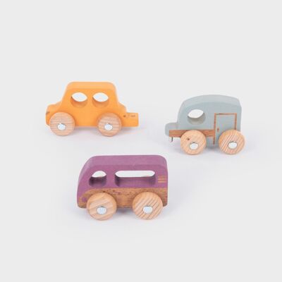 Rainbow Wooden Adventure Vehicles - Pk3