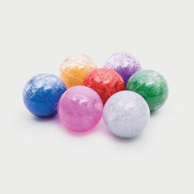 Bolas sensoriales con purpurina arcoíris - Pk7