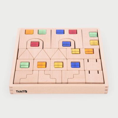 Wooden Building Gem Blocks - Pk40