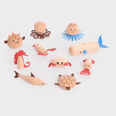 Creature marine in legno - Confezione 10