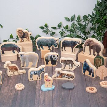 Blocs d'animaux sauvages en bois - Pk15 2