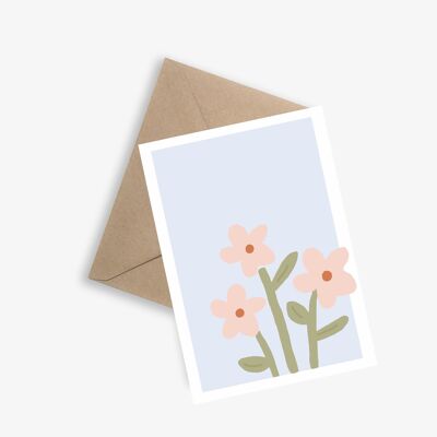 Simple Card and Poster - PINK FLOWERS