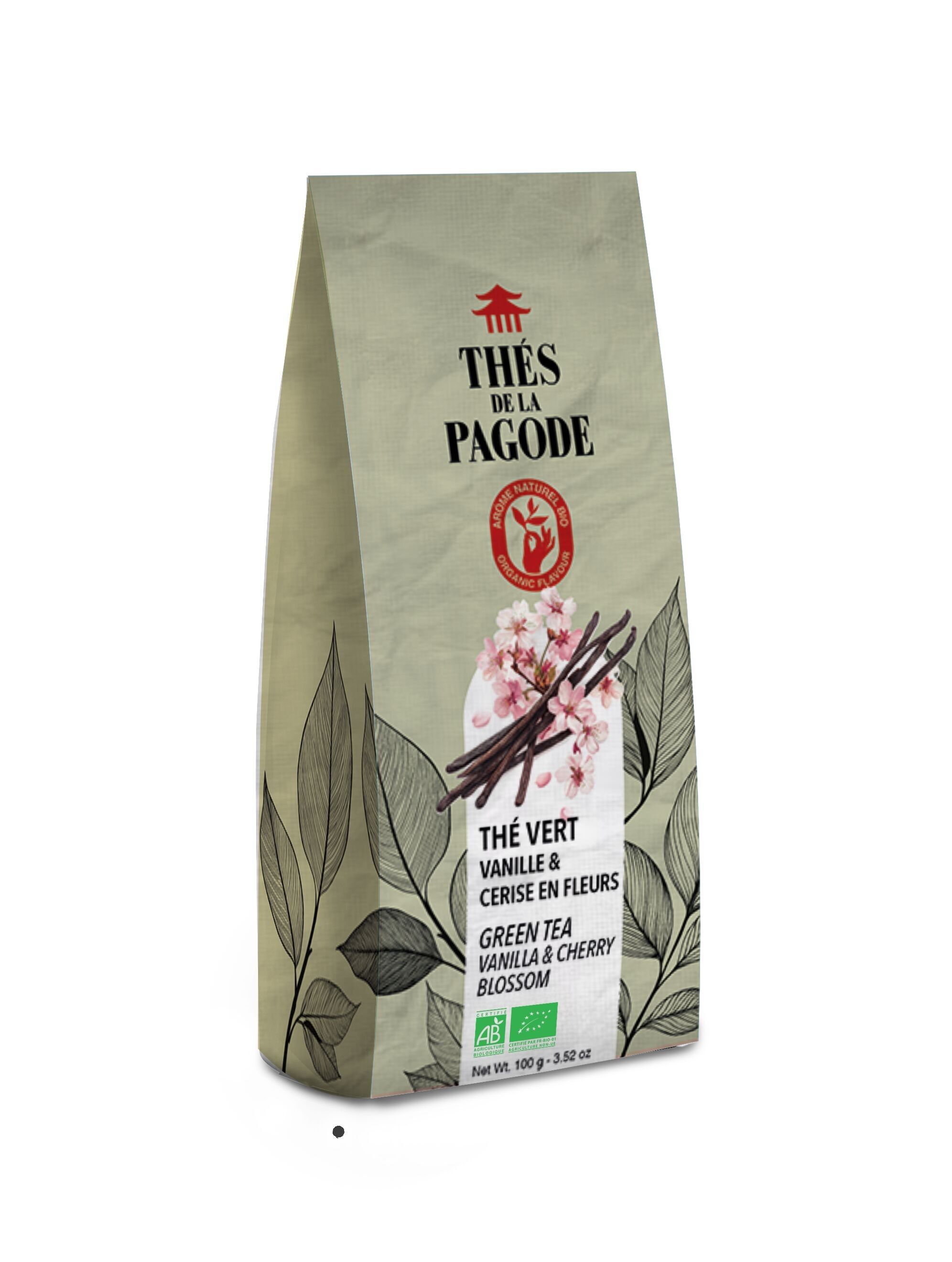 Bio-Kirschblüten-Vanille-Grüntee – Großpackung 100 g