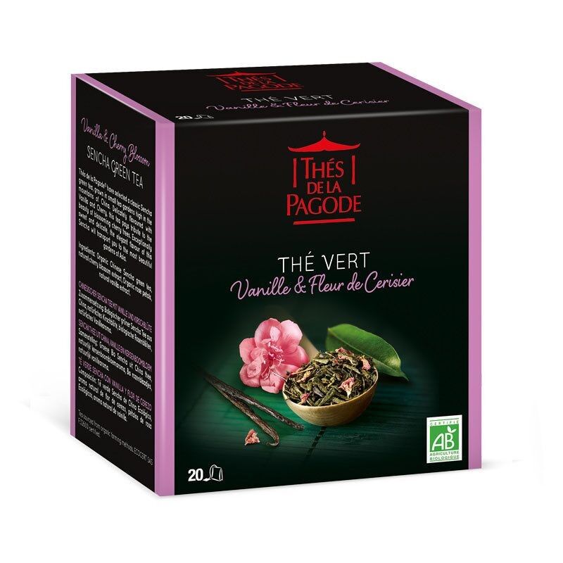 Organic Cherry Blossom Vanilla Green Tea - 20 teabags