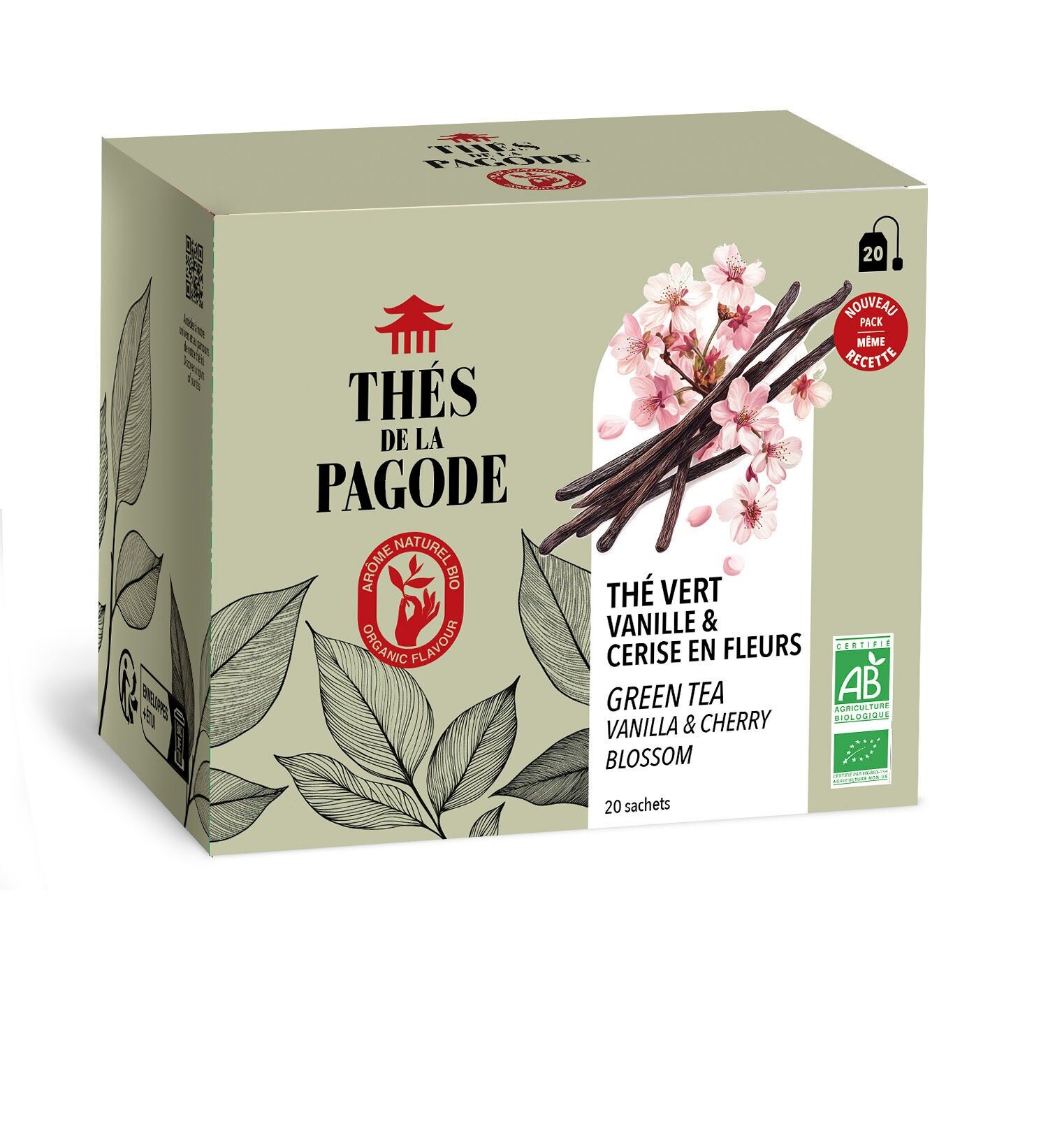 Bio-Kirschblüten-Vanille-Grüntee – 20 Teebeutel