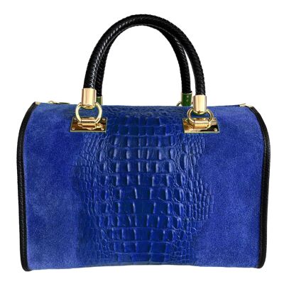 Modarno Damentasche – Handtasche aus Wildleder mit Krokodildruck
