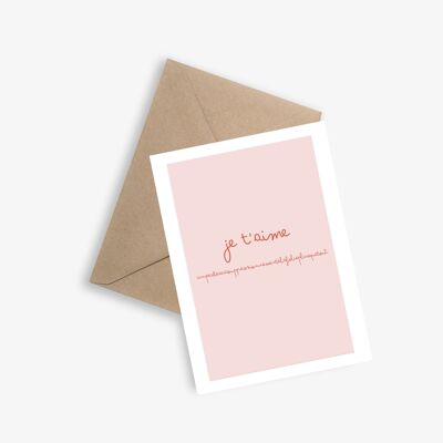 Biglietto di San Valentino - TI AMO NON TAGLIATO - Biglietto semplice