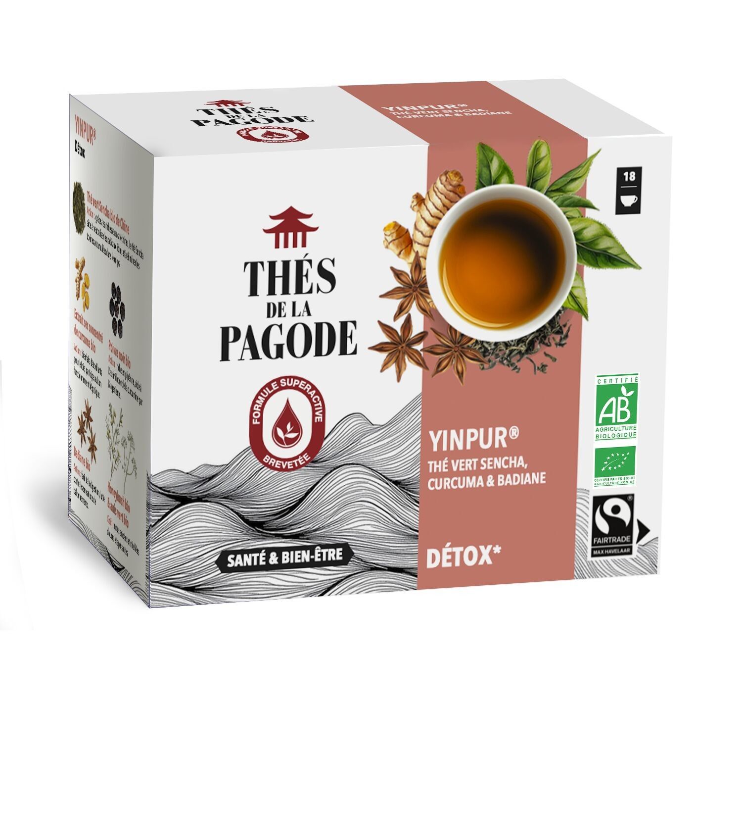 Té Yinpur Detox - orgánico 18 bolsitas