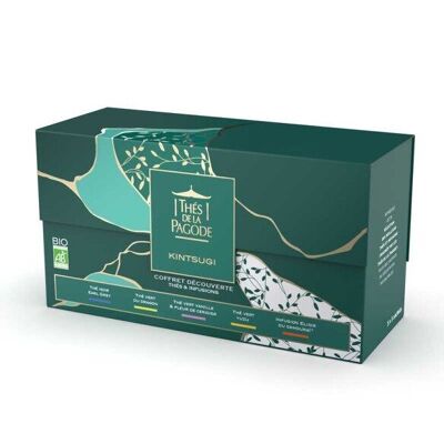Caja de tés orgánicos que incluye 5 sabores gourmet.