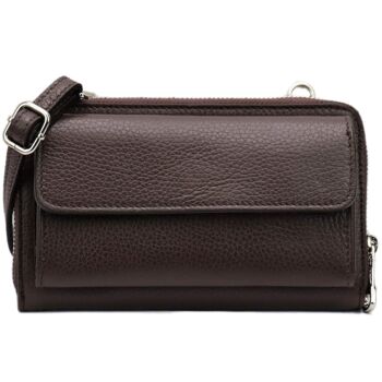 Sac à bandoulière multifonctionnel moderne, sac portefeuille en cuir véritable pour téléphone portable, adapté aux téléphones portables jusqu'à 6,7 pouces 12