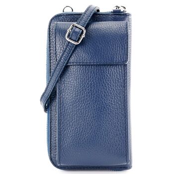 Sac à bandoulière multifonctionnel moderne, sac portefeuille en cuir véritable pour téléphone portable, adapté aux téléphones portables jusqu'à 6,7 pouces 1