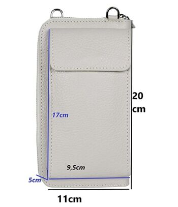 Sac à bandoulière multifonctionnel moderne, sac portefeuille en cuir véritable pour téléphone portable, adapté aux téléphones portables jusqu'à 6,7 pouces 3