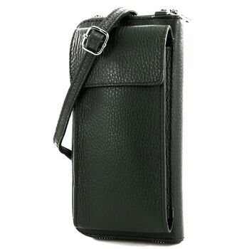 Sac à bandoulière multifonctionnel moderne, sac portefeuille en cuir véritable pour téléphone portable, adapté aux téléphones portables jusqu'à 6,7 pouces 17