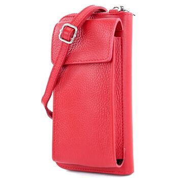 Sac à bandoulière multifonctionnel moderne, sac portefeuille en cuir véritable pour téléphone portable, adapté aux téléphones portables jusqu'à 6,7 pouces 21