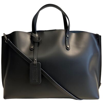 Modarno Large Women's Leather Handbag with Shopper Shoulder Strap