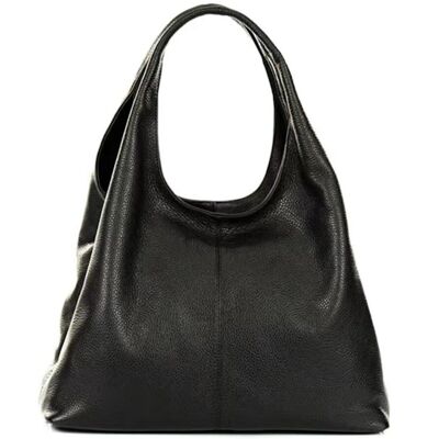 Bolso de piel para mujer Modarno | Negro | Bolso de hombro | Cuero Genuino | Hecho en Italia | modelo samona