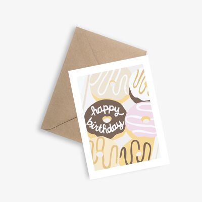 Tarjeta de cumpleaños - Donuts de cumpleaños