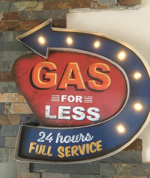 LED Schild Gas Station - Gas for less