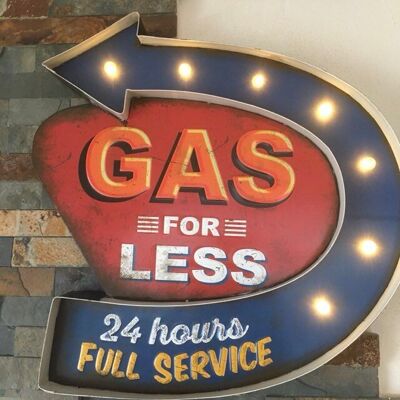 LED Schild Gas Station - Gas for less