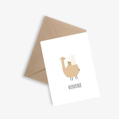 Birth Card - ON THE BACK OF A DINO/CAMEL