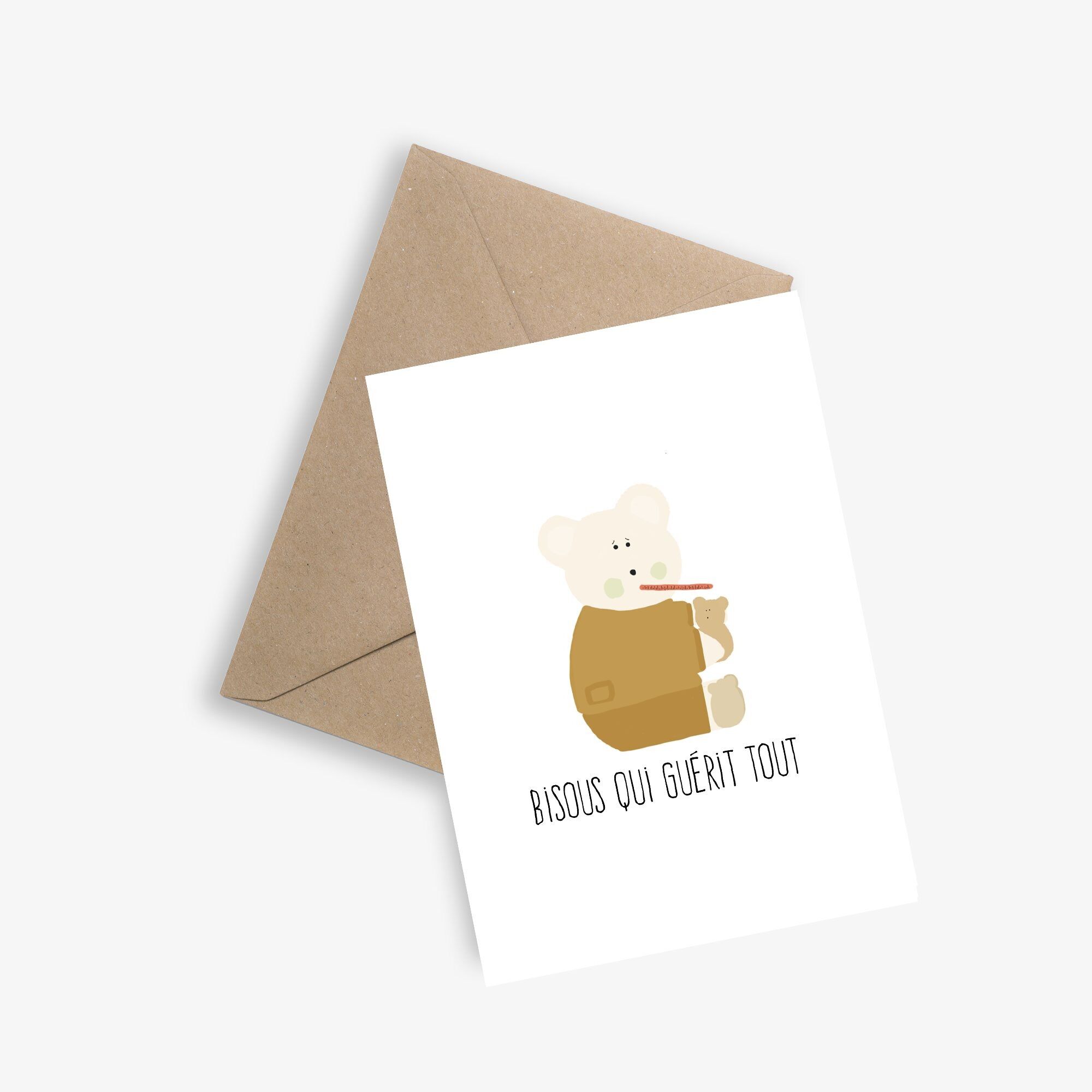 Carte Message - BISOUS QUI GUERIT TOUT