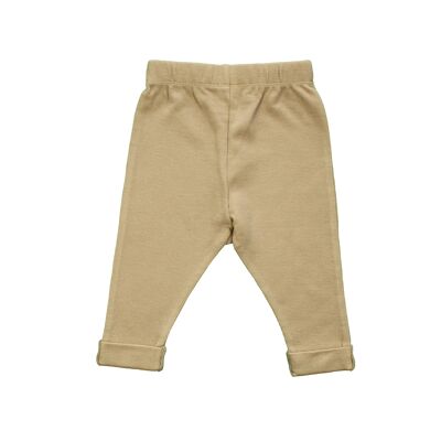 Trousers without feet, plain beige