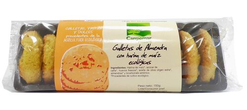 GALLETAS DE HARINA DE MAÍZ CON ALMENDRA ECOLÓGICAS 150 gr