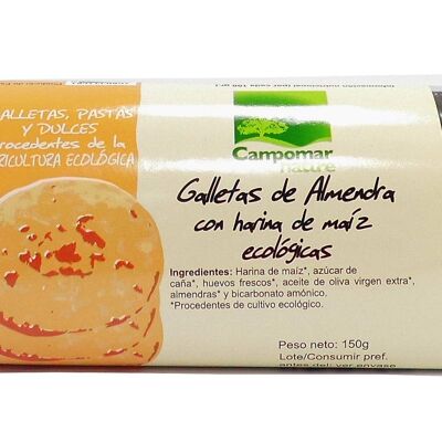 GALLETAS DE HARINA DE MAÍZ CON ALMENDRA ECOLÓGICAS 150 gr