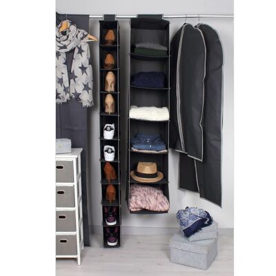 Rack en tissu pour pull avec 6 cases Gris