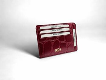 Porte-cartes en cuir minimaliste Croc Design, portefeuille de cartes de luxe 2