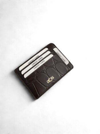 Porte-cartes en cuir minimaliste Croc Design, portefeuille de cartes de luxe 5