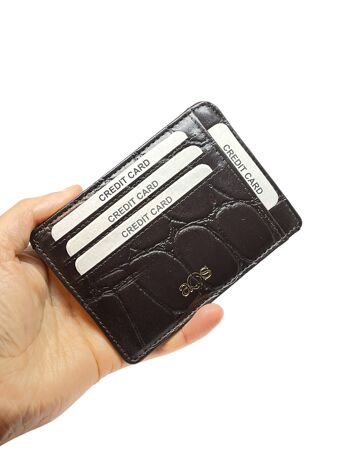 Porte-cartes en cuir minimaliste Croc Design, portefeuille de cartes de luxe 6