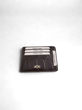 Porte-cartes en cuir minimaliste Croc Design, portefeuille de cartes de luxe 7