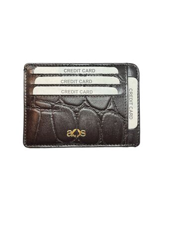 Porte-cartes en cuir minimaliste Croc Design, portefeuille de cartes de luxe 10