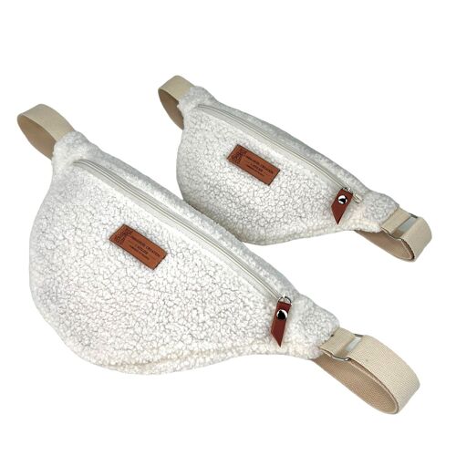 Pack 2 bananes adulte & 2 bananes enfant, "Bouclette" écru