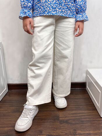 Pantalon ample en coton à taille haute élastiquée pour fille 5