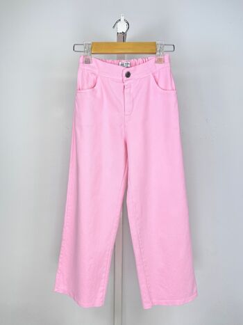 Pantalon ample en coton à taille haute élastiquée pour fille 10