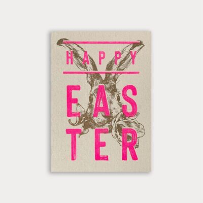 Osterkarte / Postkarte / Happy Easter / Pflanzenfarbe / Ökopapier