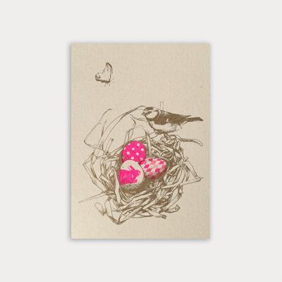 Easter / postcard / Easter basket / vegetable dye / eco-friendly paper