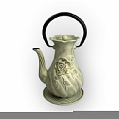 Teapot, coffee pot made of cast iron, 1st century.0l in white
