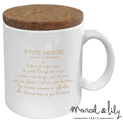 Taza infantil Astro "Pequeña Virgen" con tapa de corcho