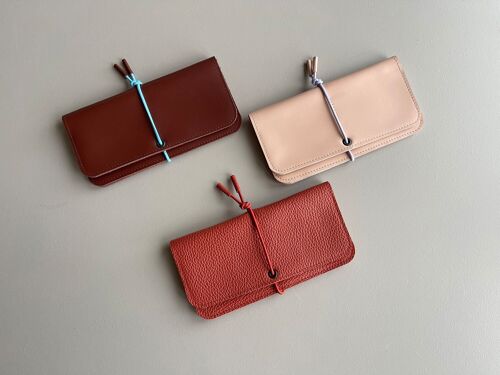 KNOT wallet wide - leather - terra colors
