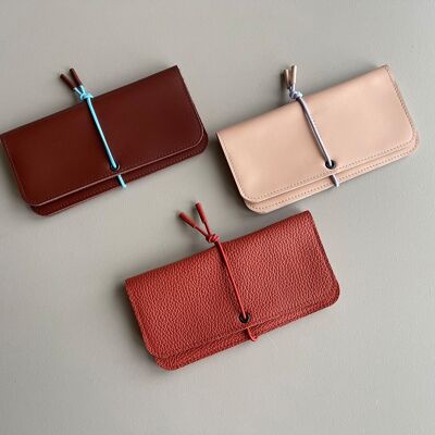 KNOT wallet wide - leather - terra colors