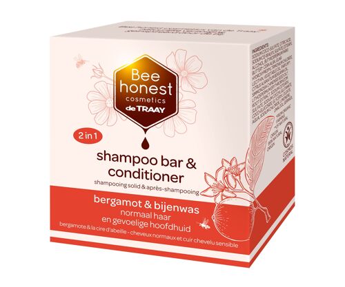 BEE HONEST COSMETICS SHAMPOO BAR AND CONDITIONER BERGAMOT AND BEESWAX 80GR