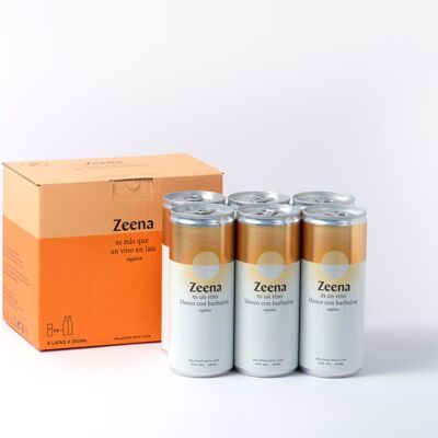 Organic and vegan Sparkling White Wine / Zeena canned wines (Pack of 6 cans 250ml)