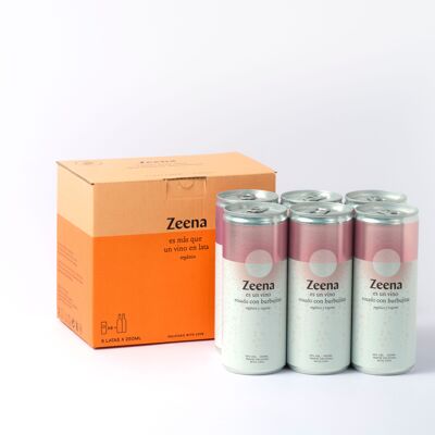Organic and vegan Sparkling Rosé Wine / Zeena canned wines (Pack of 6 cans 250ml)