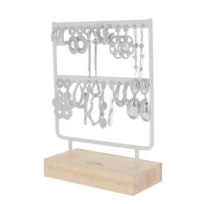 Kit de 24 boucles d'oreilles en acier inoxydable - rhodium - présentoir offert / KIT-BO20-0650-RHODIUM